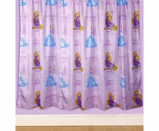 Princess Sparkle Curtains 72`` Drop + Blackout Curtain Lining - 66 inch Wide x 69inch Drop.