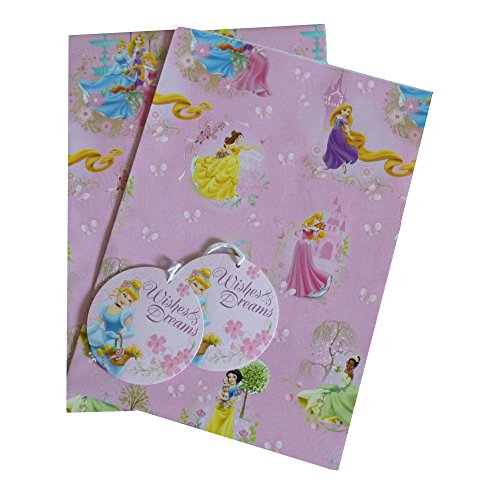 Disney Princess (Wishes and Dreams) Gift Paper / Wrapping Paper plus Tags (Disney wrapping paper)