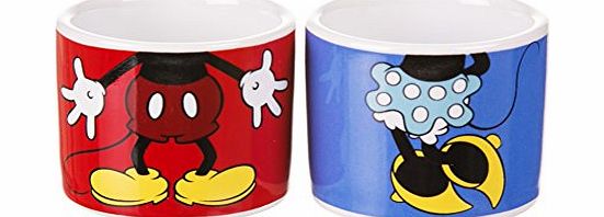 Disney Set Of 2 Mickey amp; Minnie Mouse Ceramic Egg Cups