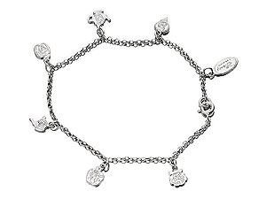 Sterling Silver Six Charms Adjustable
