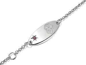 DISNEY Sterling Silver Snow White Red Crystal