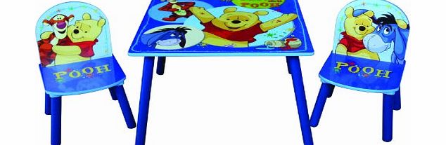 Winnie the Pooh Childrens Table and Two Chairs Set Kids Bedroom Playroom Furniture