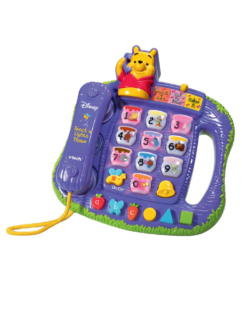 Winnie the Pooh Teach and#8216;n Lights Phone VTech Electronic Toy