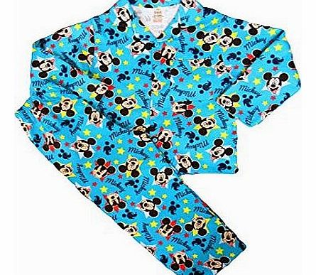Winter Disney Mickey Mouse Boys Pyjamas Warm Wincey Pyjama Set (12-18 Months)