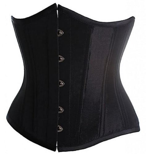 Sexy Vintage Underbust Corset Bustier With G-String,Black,S