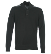 Black 2-Button Fastening Sweater