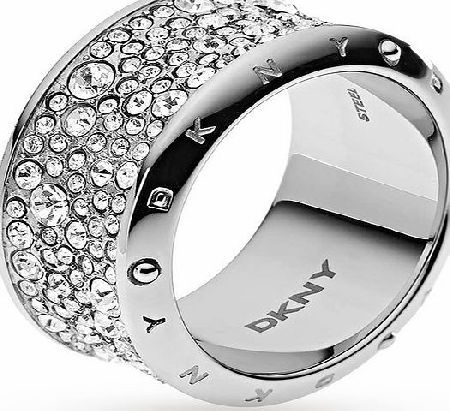 DKNY Clear Crystal Stone Ring. Ring Size M.