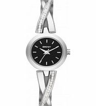 DKNY Ladies Crosswalk Black Silver Watch