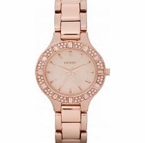 DKNY Ladies Essentials and Glitz Rose Gold Watch