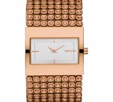 DKNY Ladies Rose Gold Silver Watch