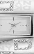 DKNY Ladies Silver Stone Set Bracelet Watch