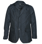 Navy Lightweight Hooded Pack-Away Jacket