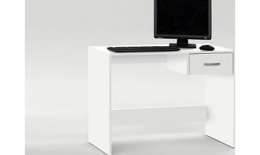 DMF PAUL White Finish Office Computer Desk / Workstation / Study Table with Drawer by DMF