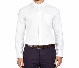 White linen long-sleeved shirt