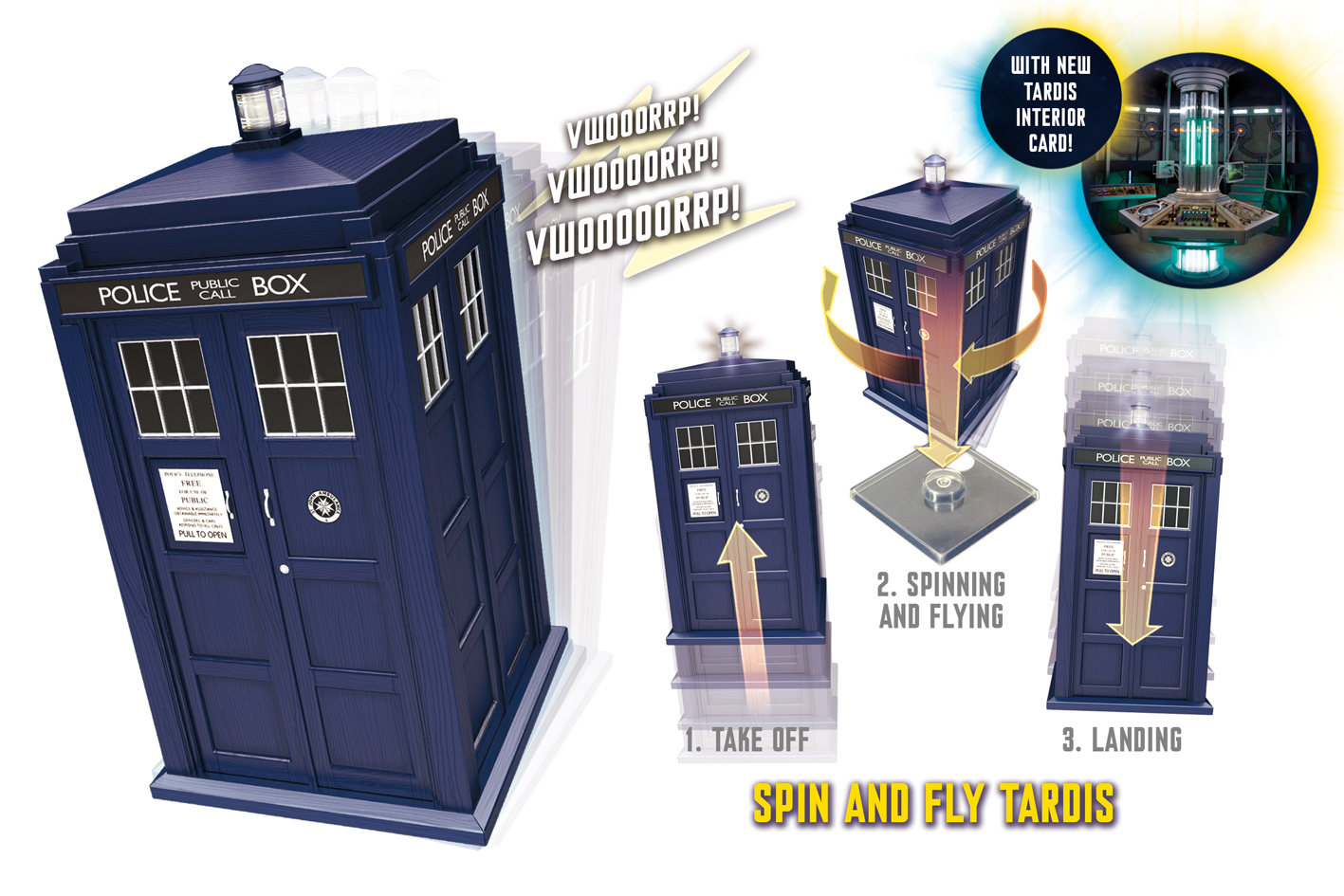 Doctor Who 3.75` Spin and Fly Tardis