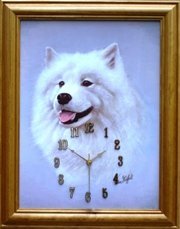 Dog Samoyed clock