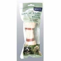 Sherleys Beef and Bacon Hide Knot X 10 Pack Medium