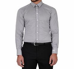 Charcoal cotton blend pinstripe shirt