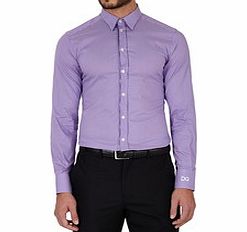 Lilac pinstripe cotton blend shirt