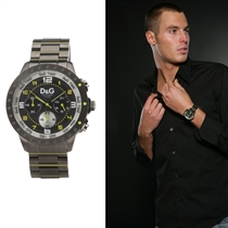 Mens Watch - black and yellow