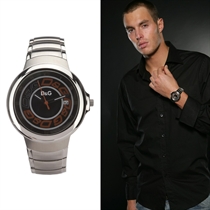Mens Watch - silver and black
