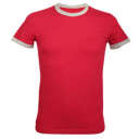 Colourful Round Neck T-Shirt Red-Large Red Large
