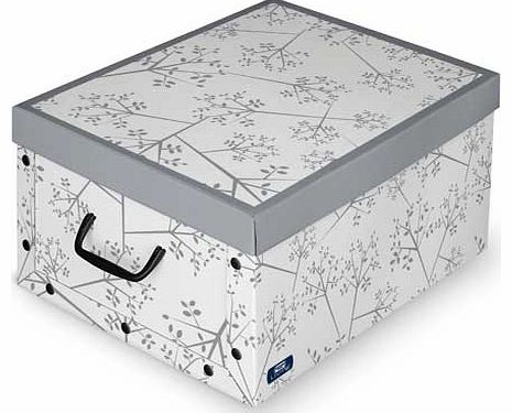 White Leaf Matching Cardboard Box with Handles