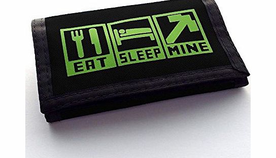 Doodleman Childs Gaming Wallet Eat Sleep Mine Ripper Wallet (Black)
