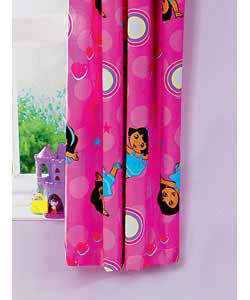 Dora Hearts 66 x 54 Curtains - Multi-Printed