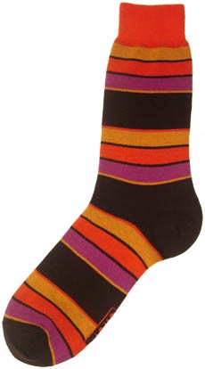 Yellow/Purple Triple Stripe Socks by