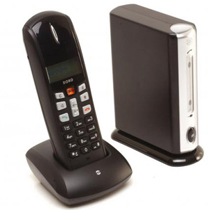 Doro 635ipw Cordless Duo Home Phone with IP Calling (Skype Compatible) - Black and Silver - #CLEARANCE