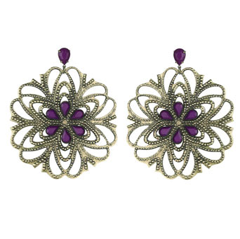 Abstract flower hoops earrings