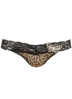 Animal print butterfly thong