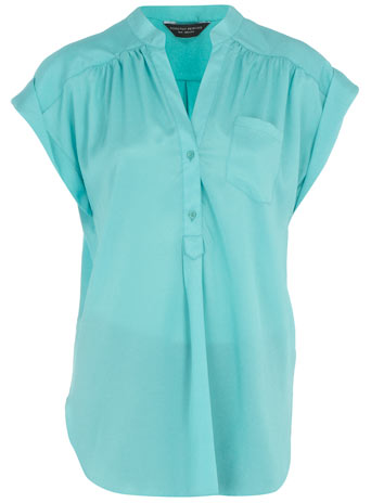Dorothy Perkins Aqua crepe pocket blouse DP05225899