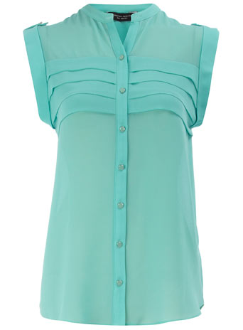 Dorothy Perkins Aqua pleat front blouse DP05279729