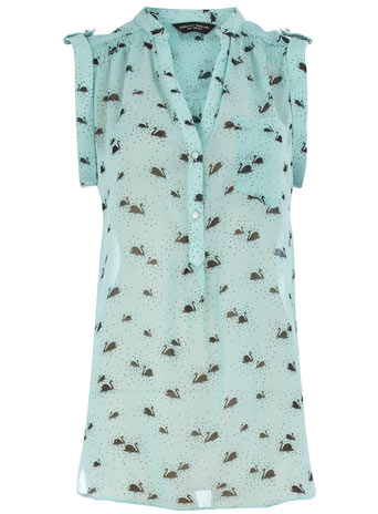 Dorothy Perkins Aqua swan print blouse DP05294110