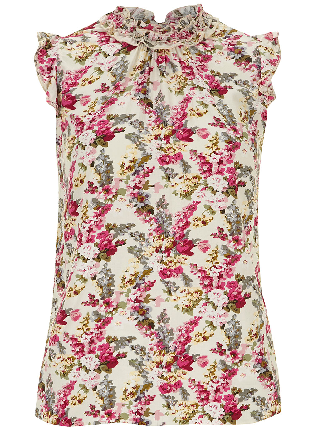 Billie and Blossom Floral frill neck blouse