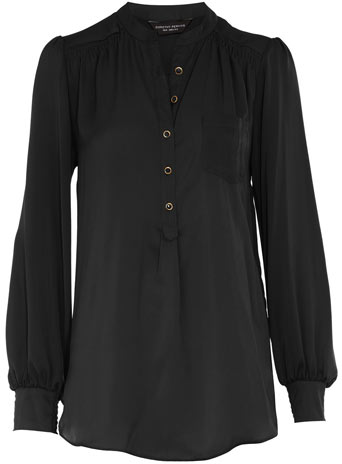 Dorothy Perkins Black 70s pocket blouse DP05247501
