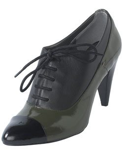 Dorothy Perkins Black and green lace up shoes.