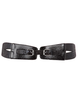 Black double buckle snake belt