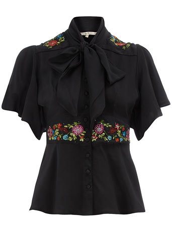 Black embellished blouse DP50131335