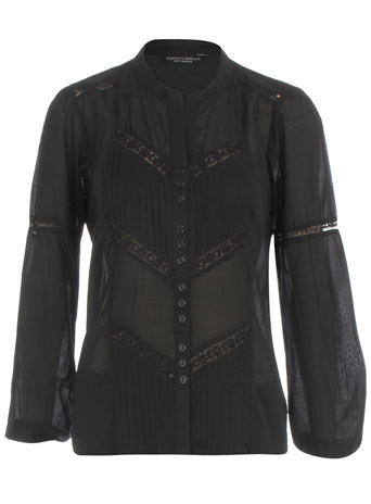 Dorothy Perkins Black embellished lace insert blouse