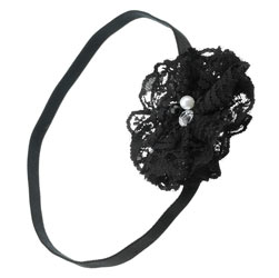 Black flower corsage headband