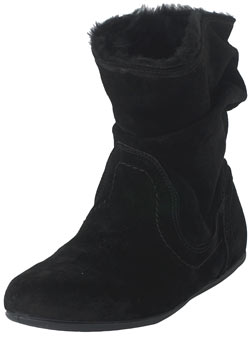 Dorothy Perkins Black fur lined suede boots