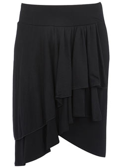 Black jersey wrap skirt
