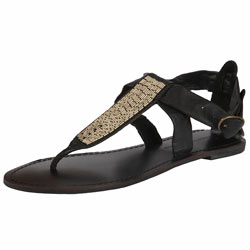 Dorothy Perkins Black leather beaded sandals