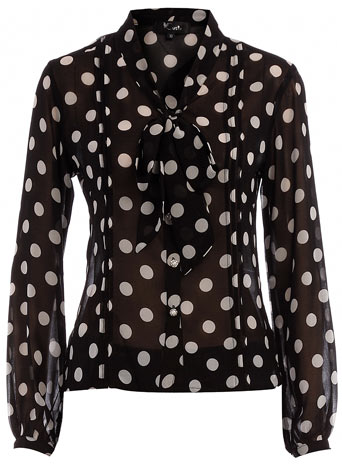 Dorothy Perkins Black polka dot blouse DP65000361