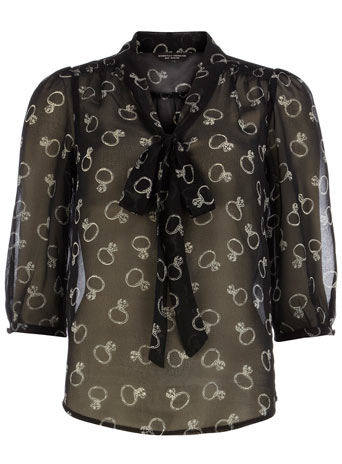 Dorothy Perkins Black ring print blouse DP05323001