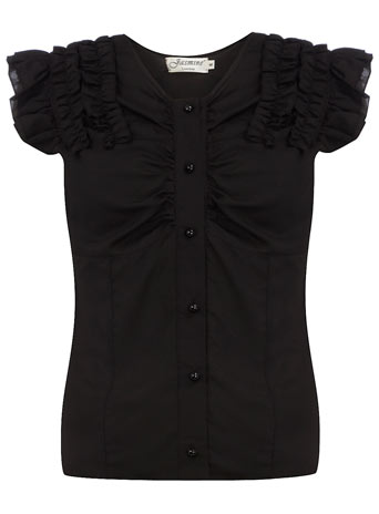 Dorothy Perkins Black ruffle blouse DP80000517