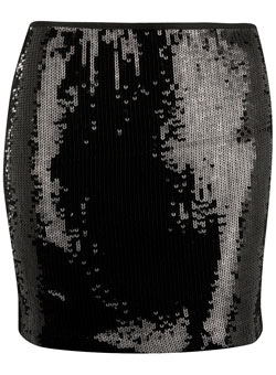 Black sequin mini skirt